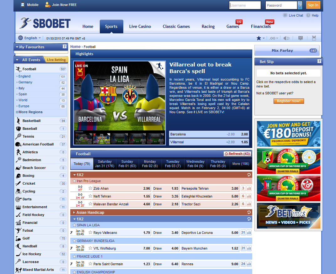 Sbobet \u2013 Asian Bookmaker, not restrict its players in the amount of ...